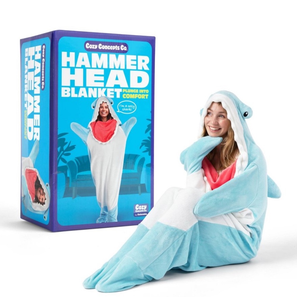 New Cozy Concepts Co Hammerhead Shark Plush Blanket